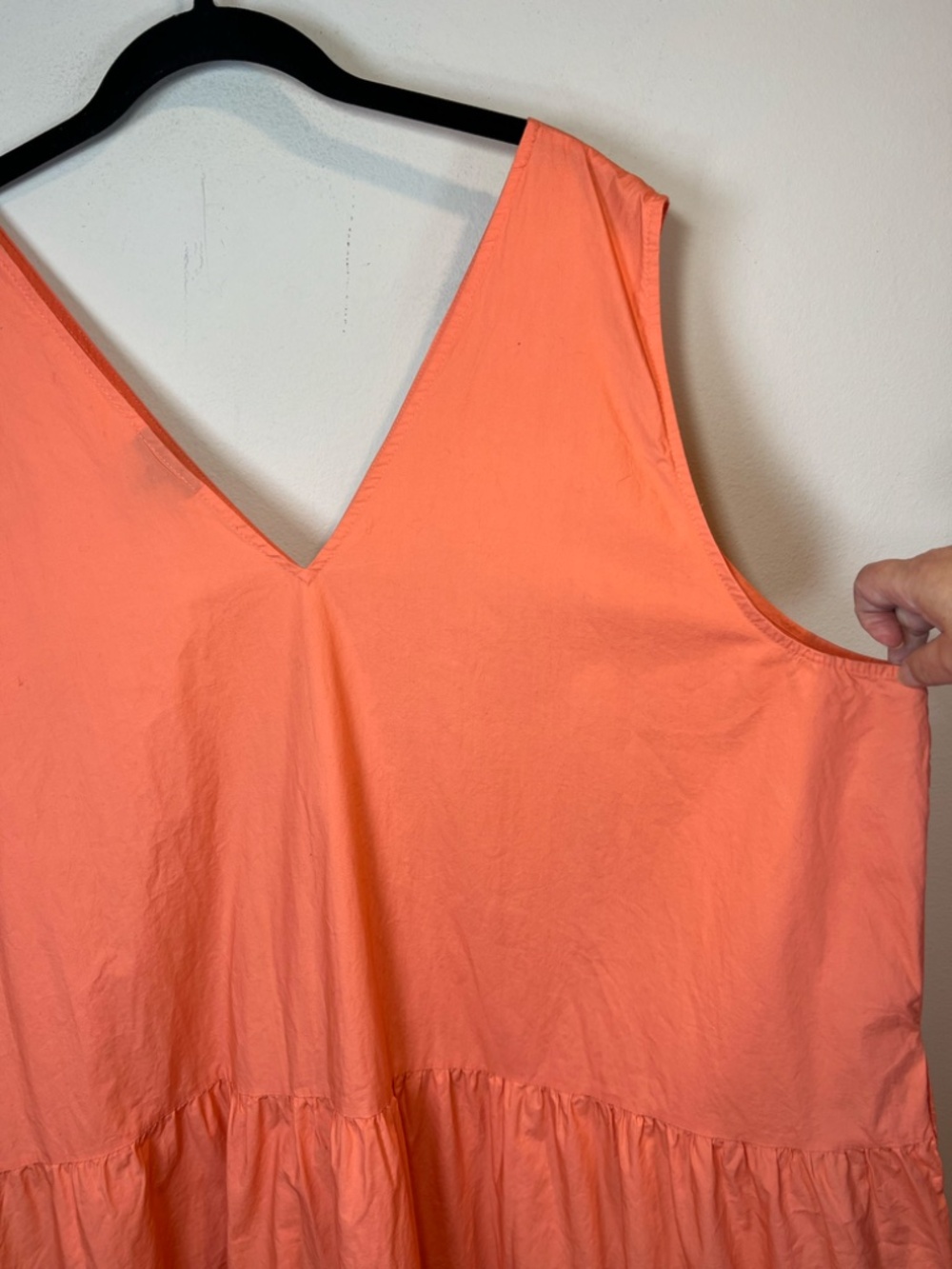 Who What Wear Tiered Sleeveless Midi Dress Coral Orange Cotton Boho Cottage 3X - Picture 7 of 9
